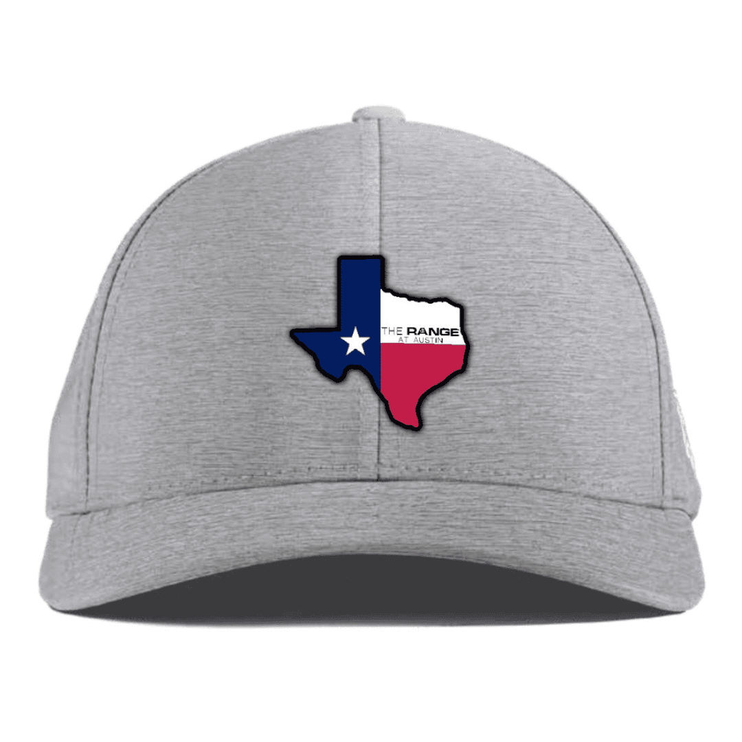 The Range at Austin Curved Performance Hat Heather Gray W/PVC Texas Logo Patch