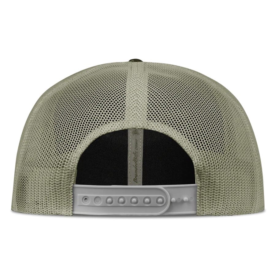 The Range at Austin Curved Trucker Hat Light Loden W/Leather Patch - Image 2