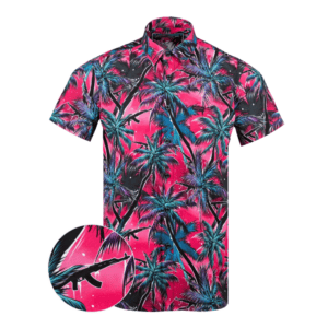 Retro Rifle AK's & Vacays V2 PINK/BLUE/BLACK Button Down Shirt