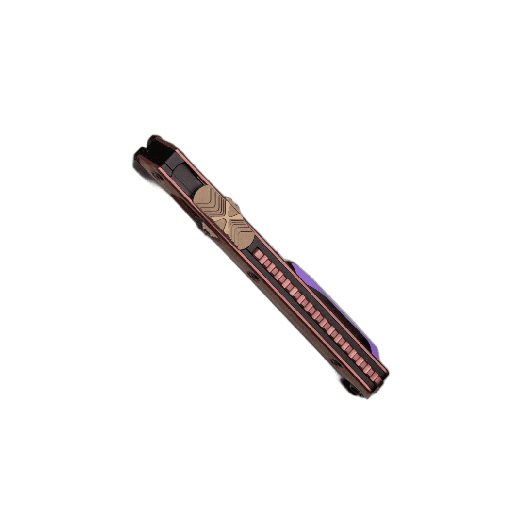 Microtech Glykon Rose Gold/Purple OTF Knife - Image 2
