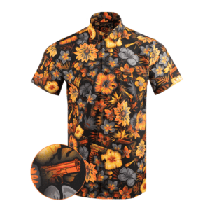 Retro Rifle Tropical Fields Button Down Shirt